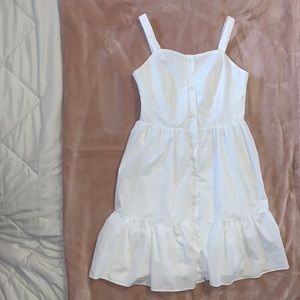 white button down dress